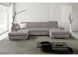 Wohnlandschaft WERK2 "Cordoba 359 x 232 cm inkl. Bett modern und bequem", braun, B:359cm H:86cm T:232cm, 100% Polyester, Sofas, Wohnlandschaft, Struktur weich, U-Form, XXL, Schlaffunktion, Bettkasten
