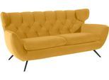 2,5-Sitzer 3C CANDY "Beatrice, extravagantes Megasofa, bequem, Küchensofa, Breite 200cm", gelb (curry), B:200cm H:94cm T:95cm, Samt-Optik (100% Polyester), Sofas, 2 5-Sitzer, mit Rückensteppung im Rautenmuster, in Samt Optik oder in Breitcord