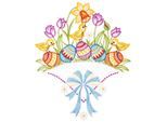 Fensterbild "Fensterbild "Osterwiese" farbig", bunt, B:23cm H:29cm, Polyester, W. REUTER & SOHN - PLAUENER SPITZE, Fensterbilder, Fensterbild