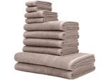 OTTO home "Inga, 3 Qualitäten, Duschtücher, Handtücher, Gästetücher, Seiftücher" 10 Walkfrottier Handtücher mit feiner Bordüre, 100% Baumwolle