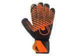 Torwarthandschuhe UHLSPORT "Torwarthandschuhe FM Super Resist+ HN", Herren, Gr. 8, schwarz (schwarz, fluo orange), Obermaterial: 81% Gummi rubber. 13% Polyester PES. 6% Nylon NY., Handschuhe Torwarthandschuhe