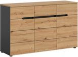 Kommode HOME AFFAIRE "REHAT, TOPSELLER", braun (artisan eiche nachbildung, basalt grau), B:130cm H:81cm T:40cm, Holzwerkstoff, Sideboards, Kommode, Sideboard, Anrichte, Schrank, Board, Highboard