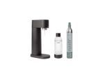 mysoda Wassersprudler Woody Black, Schwarz, Kunststoff, Naturmaterialien, 13x41x24.5 cm, Küchengeräte, Wasseraufbereitung, Wassersprudler