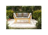 Ambia Garden Gartenbank, Grau, Akazie, Holz, Textil, Akazie, massiv, 2-Sitzer, Füllung: Polyester, 198x78x68 cm, FSC 100%, Gartenmöbel, Gartenbänke