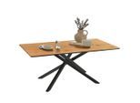 Carryhome Esstisch, Eiche, Metall, Holzwerkstoff, rechteckig, eckig, Flachrohr, 90x75x180 cm, Variantenauswahl, Esszimmer, Tische, Esstische