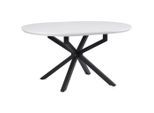 Livetastic , Schwarz, Weiß , Metall, Holzwerkstoff , oval , 148x108x108 cm , ausziehbar ,