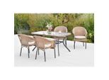 Gardenson , Graphitfarben, Naturfarben, Beige , Metall, Kunststoff, Glas , Füllung: Polyurethan (Pur) , rechteckig ,