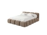 Muffo Polsterbett, Beige, Holz, Textil, Metall, Echtholz, Nachbildung,Kiefer,Kiefer, 160x200 cm, Oeko-Tex®, Reach, Schlafzimmer, Betten, Polsterbetten