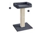 FEANDREA Kratzbaum Kratzstamm 71cm mit Plüschball dunkelgrau