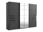 P & B Schiebetürenschrank Wimex Saigon, Anthrazit, Klar, Glas, Holzwerkstoff, 6 Fächer, 6 Schublade(n) Schubladen, 270x210x64 cm, BQ - Bündnis für Qualität, Made in Germany, DIN EN ISO 9001, Schrankfront mit Spiegel, Schlafzimmer, Kleiderschränke, Schwebetürenschränke