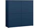 Carryhome Highboard, Dunkelblau, Kunststoff, Holzwerkstoff, 4 Fächer, 124.5x121.5x34.9 cm, Beimöbel erhältlich, stehend, Wohnzimmer, Kommoden & Sideboards, Highboards