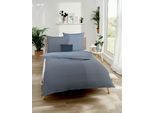 Bettwäsche KAEPPEL "MASTER 100% Baumwolle", grau (taube), B/L: 135cm x 200cm, 1 Stk., 1 Stk., Mako-Satin, B/L: 80cm x 80cm, 2 Stk., Mako-Satin, Obermaterial: 100% Baumwolle, Bettwäsche, Bettwäsche, mit Karomuster, Markenreißverschluss