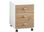 Germania , Weiß, Eichefarben , Holzwerkstoff , 3 Schublade(n) Schubladen , 40x57x49 cm , Made in Germany , Beimöbel erhältlich ,