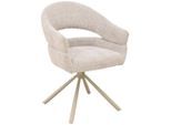 Livetastic , Beige , Holz, Metall, Textil , Pappel , Sperrholz , 58x85x62 cm , Sitzfläche 360° drehbar ,