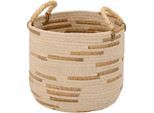 Dekokorb CREATIV HOME "Korb", braun, B:24cm H:20cm T:24cm, Baumwolle, Geflecht Seegras, Aufbewahrungsboxen, Dekokorb, mit Griffen