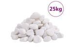 VidaXL Polierte Kiesel Weiß 2-5 cm 25 kg