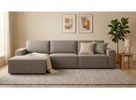 LOUNGE Ecksofa in Taupe Grau-Braun von BRUNO | Mit Schlaffunktion & Stauraum