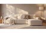 LOUNGE Ecksofa in Creme Ecru von BRUNO | Mit Schlaffunktion & Stauraum
