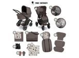 ABC Design Kinderwagenset Salsa 5 Air Starter Set, Creme, Graubraun, Textil, 12-teilig, Alpaka, 63x107.5x95.5 cm, EN 1888, UV 50+, Reach, ECE R 129 i-Size, Feststellbremse, Fußstütze abklappbar, Federung, Verdeckung abnehmbar, 5-Punkte-Gurt, Doppelbremse, Griff in Lederoptik, Transportsicherung, Sitz umsetzbar, abnehmbarer Schutzbügel, Teleskopgriff,5-Punkt-Gurt, Gurtschoner, Schutzbügel Sportsitz