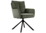 Carryhome Armlehnstuhl, Schwarz, Dunkelgrün, Metall, Textil, Drehkreuz, 61x90x67 cm, Bsci, Stoffauswahl, Sitzfläche 360° drehbar, inklusive Armlehnen, Esszimmer, Stühle, Esszimmerstühle, Armlehnenstühle