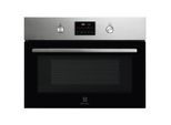 Electrolux Kompaktbackofen Black Glass Line, Edelstahl, Metall, 59.5x45.5x56.7 cm, Elektronikuhr, Versenkknebel, Backofenbeleuchtung, Timerfunktion, Küchen, Küchenelektrogeräte, Backöfen, Einbaubacköfen
