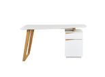 Livetastic Schreibtisch, Weiß, Eiche, Holz, Holzwerkstoff, Eiche, massiv, 1 Schublade(n) Schubladen, rechteckig, U-Form, 45-60x76x140 cm, Arbeitszimmer, Schreibtische, Bürotische