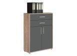 Mid.you , Anthrazit, Sonoma Eiche , Holzwerkstoff , 1 Fächer , 2 Schublade(n) Schubladen , 84.4x113.6x33 cm , erweiterbar ,