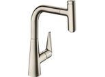 hansgrohe Talis Select S220 Küchenarmatur 72822800 Edelstahl-Optik, schwenkbar, herausziehb. Auslauf