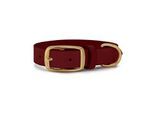 THE DOG IDEA Leder Halsband Dunkelrot M