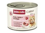 animonda Carny Nassfutter Katze Adult Pute, Huhn und Shrimps 24x200 g