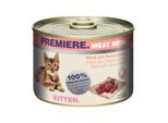 PREMIERE Meat Menu Nassfutter Kitten Rind und Putenherzen 24x200 g