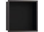 hansgrohe XtraStoris Wandnische 56098340 30x30x10cm, mit Designrahmen, mattschwarz, brushed black chrome
