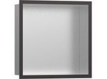 hansgrohe XtraStoris Wandnische 56097340 30x30x10cm, mit Designrahmen, Edelstahl gebürstet, brushed black chrome