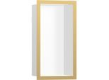 hansgrohe XtraStoris Wandnische 56096990 30x15x10cm, mit Designrahmen, mattweiß, polished gold optic