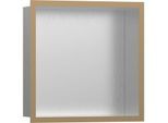 hansgrohe XtraStoris Wandnische 56097140 30x30x10cm, mit Designrahmen, Edelstahl gebürstet, brushed bronze