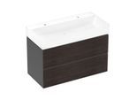 hansgrohe Xevolos E Waschtischunterschrank 54183730 980x555x475mm, 2 Schubladen, schiefergrau matt, Eiche dunkel