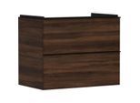 hansgrohe Xelu Q Waschtischunterschrank 54030670 780x605x475mm, 2 Schubladen, Nussbaum dunkel, mattschwarz
