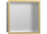 hansgrohe XtraStoris Wandnische 56097990 30x30x10cm, mit Designrahmen, Edelstahl gebürstet, polished gold optic