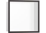 hansgrohe XtraStoris Wandnische 56099340 30x30x10cm, mit Designrahmen, mattweiß, brushed black chrome