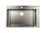 Hansgrohe S712-F660 Einbauspüle 43308800 edelstahl, 1 Hauptbecken, Hahnloch/Loch vorgebohrt