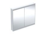 Geberit One Spiegelschrank 505804002 105 x 90 x 15 cm, weiß/Aluminium pulverbeschichtet, mit ComfortLight, 2 Türen