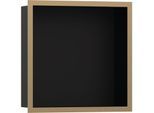 hansgrohe XtraStoris Wandnische 56098140 30x30x10cm, mit Designrahmen, mattschwarz, brushed bronze