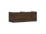 hansgrohe Xelu Q Waschtischunterschrank 54069700 1360x485x550mm, 2 Schubkästen, Nussbaum dunkel, mattweiß