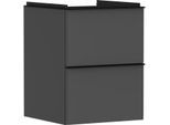 hansgrohe Xelu Q Waschtischunterschrank 54020670 480x605x475mm, für Handwaschbecken, 2 Schubladen, diamantgrau matt, mattschwarz