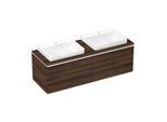 hansgrohe Xelu Q Waschtischunterschrank 54073700 1560x485x550mm, 2 Schubkästen, Nussbaum dunkel, mattweiß