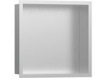 hansgrohe XtraStoris Wandnische 56097800 30x30x10cm, mit Designrahmen, Edelstahl gebürstet, Edelstahl optic
