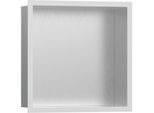 hansgrohe XtraStoris Wandnische 56097700 30x30x10cm, mit Designrahmen, Edelstahl gebürstet, mattweiß