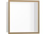 hansgrohe XtraStoris Wandnische 56099140 30x30x10cm, mit Designrahmen, mattweiß, brushed bronze