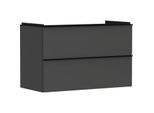 hansgrohe Xelu Q Waschtischunterschrank 54032670 980x605x475mm, 2 Schubladen, diamantgrau matt, mattschwarz