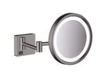 hansgrohe AddStoris Rasierspiegel 41790340 3-fach Vergrößerung, mit LED Leuchte, Wandmontage, brushed black chrome